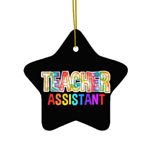 Teacher Assistant Tie Dye Back To School Ceramic Ornaments