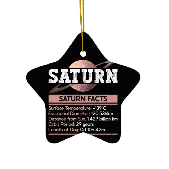 Saturn Planet Facts Space Lover Solar System Ceramic Ornaments