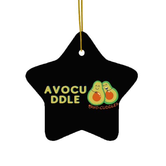 funny avocado logo Ceramic Ornaments