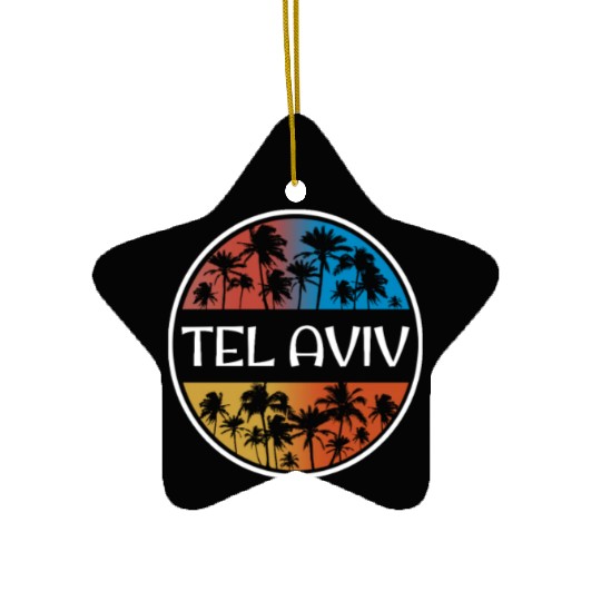 Tel Aviv Israel Stylish Vacation Souvenir Palm Ceramic Ornaments
