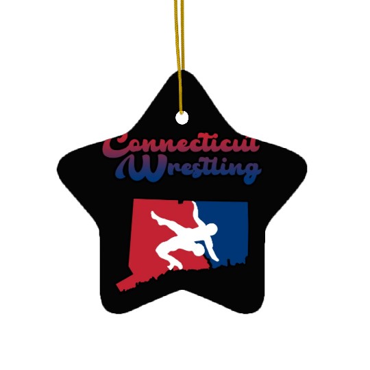 Connecticut Wrestling Ceramic Ornaments