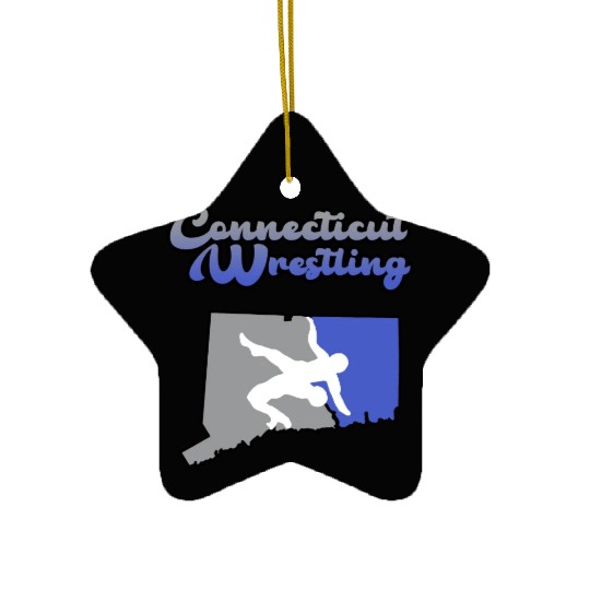 Connecticut Wrestling Ceramic Ornaments