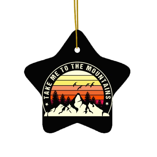 Take A Hike Mountain Ceramic Ornaments