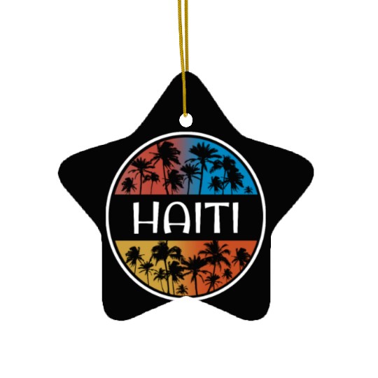 Haiti Stylish Vacation Souvenir Palm Tree Ceramic Ornaments