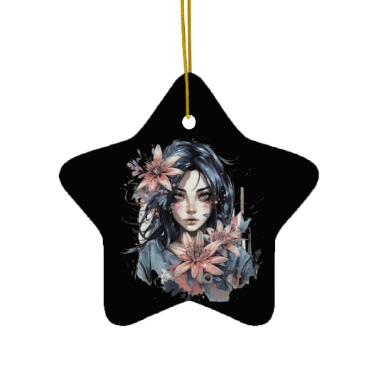 Japanese Spider Lily Soft Anime Aesthetic Flower Ceramic Ornaments