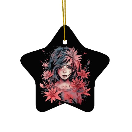 Japanese Spider Lily Soft Anime Aesthetic Flower Ceramic Ornaments