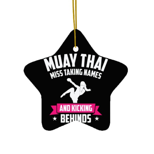 International Women's Day Muay Thai Girl Power Ceramic Ornaments