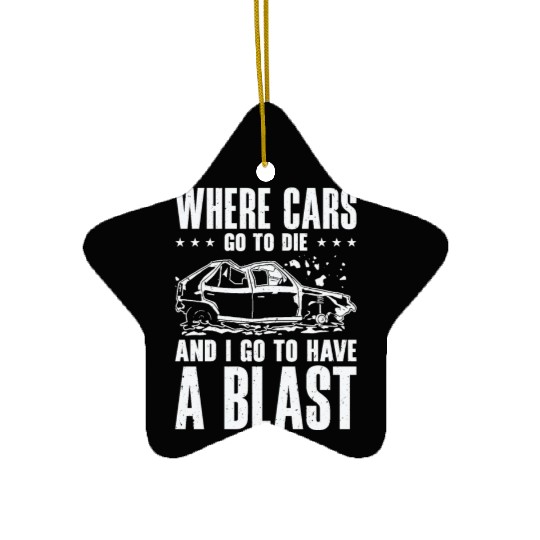 Demolition Derby Car Demo Driver Ceramic Ornaments