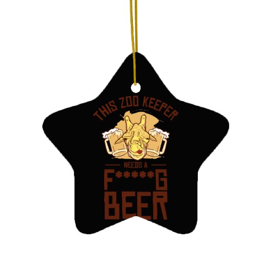 Zookeeper Drinking Beer Zookeeping Beer Lover Ceramic Ornaments