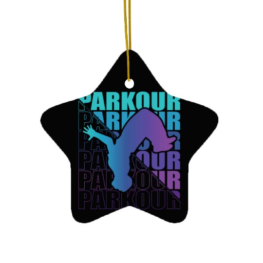 Parkour, Freerunning, Street Workout Acrobatic Ceramic Ornaments
