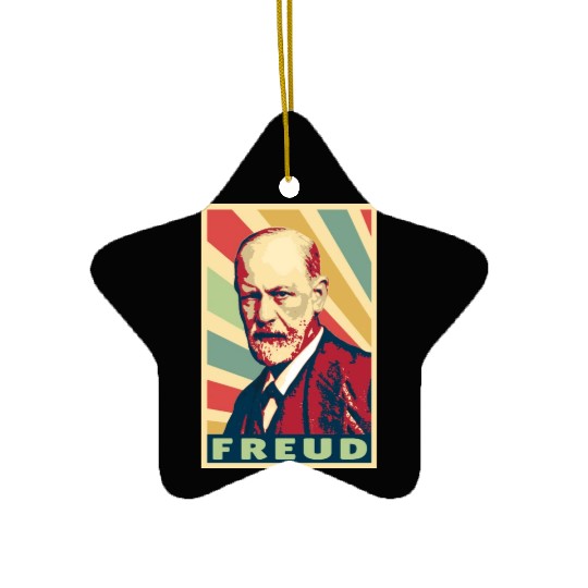 Sigmund Freud Vintage Colors Ceramic Ornaments
