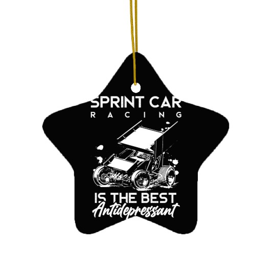 Sprint Car Racing, sprint car, dirt track racers Ceramic Ornaments