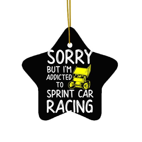 Sprint Car Racing, sprint car, dirt track racers Ceramic Ornaments