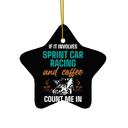 Sprint Car Racing, sprint car, dirt track racers Ceramic Ornaments