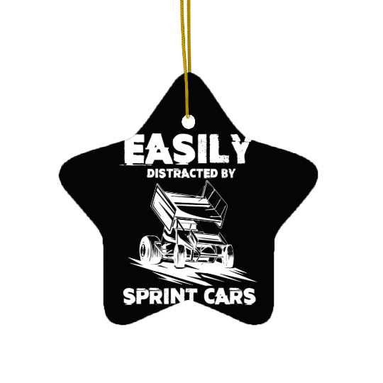 Sprint Car Racing, sprint car, dirt track racers Ceramic Ornaments