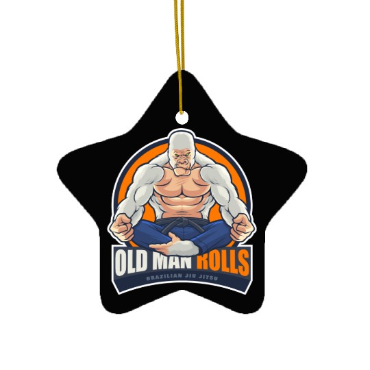 Old Man Rolls Gorilla Jiu Jitsu Fighter Ceramic Ornaments