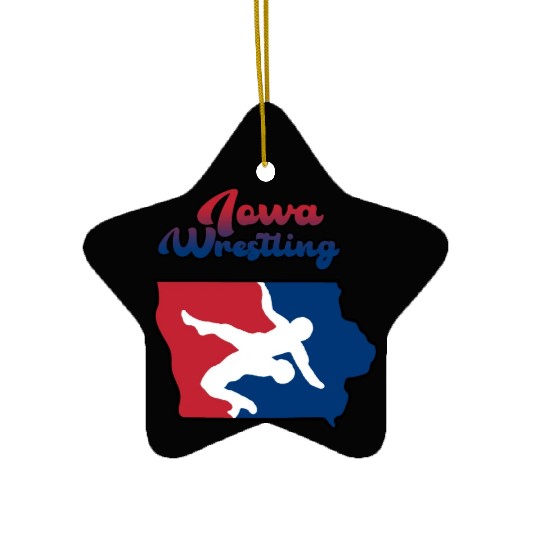Iowa Wrestling Ceramic Ornaments