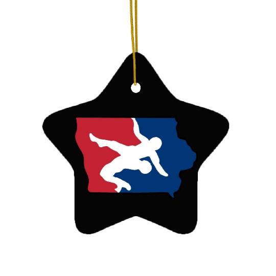 Iowa Wrestling Ceramic Ornaments