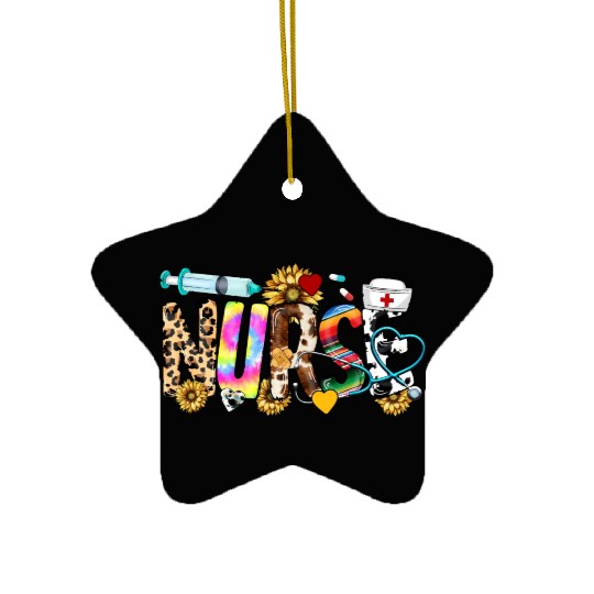 Registered Nurse Nursing School Nurse Week Leopard Ceramic Ornaments