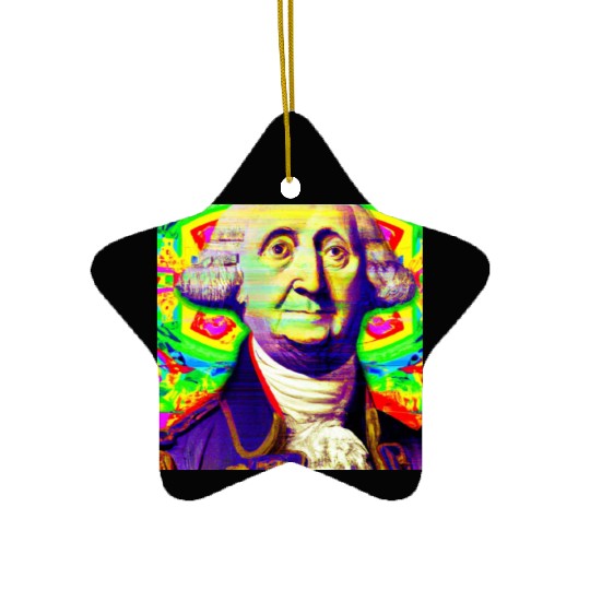 Trippy George Washington Ceramic Ornaments