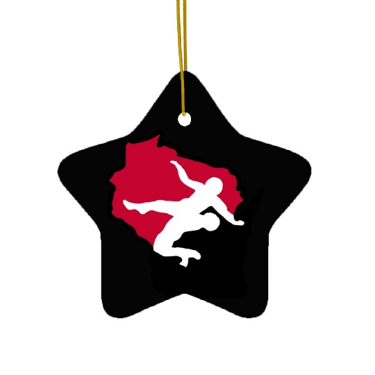 Wisconsin Wrestling Ceramic Ornaments