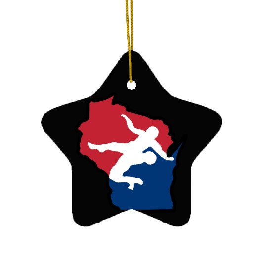 Wisconsin Wrestling Ceramic Ornaments