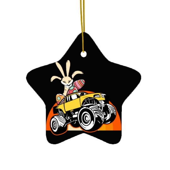 aster Rabbit Offroad Vehicles Truck Retro Ceramic Ornaments