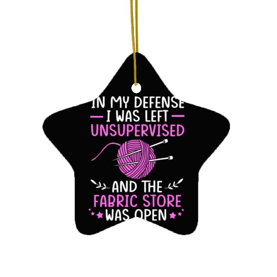 I Was Left Unsupervised Sewing Cross Stitch Ceramic Ornaments