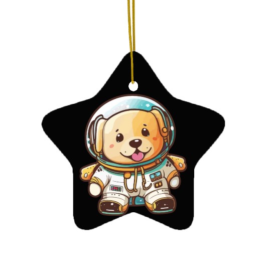 Dog with space suit, astronaut dog Ceramic Ornaments