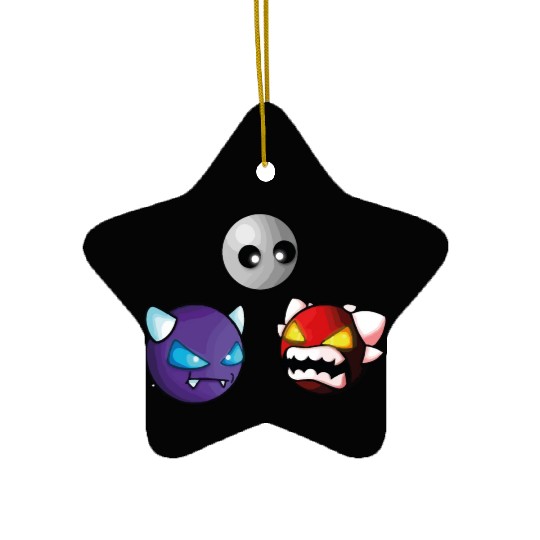 geometry dash insane game Ceramic Ornaments