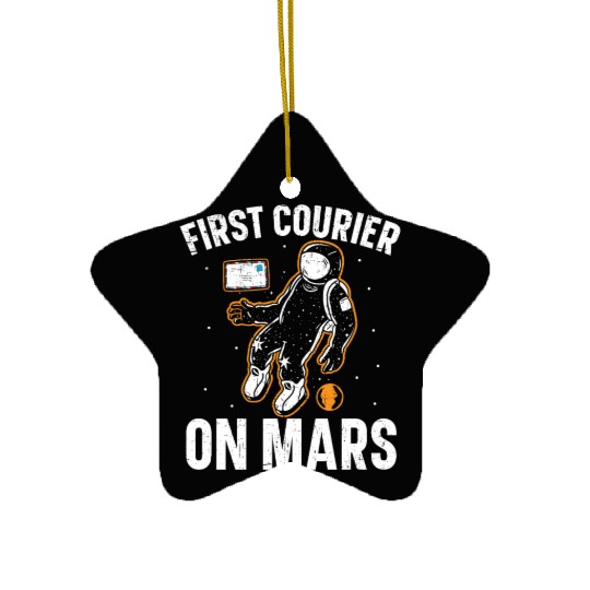 First Courier On Mars Postal Worker Mail Escort Ceramic Ornaments