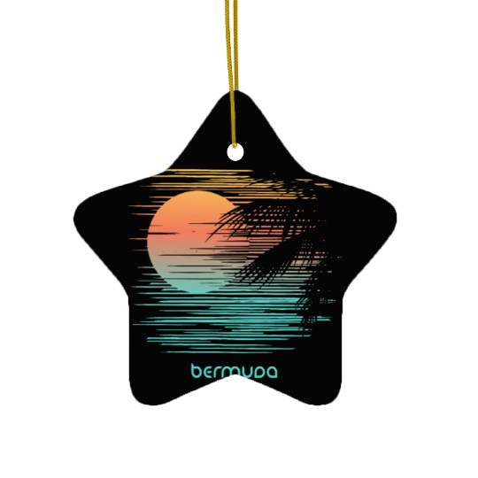 Artistic Bermuda Palm Tree Vacation Souvenir Ceramic Ornaments