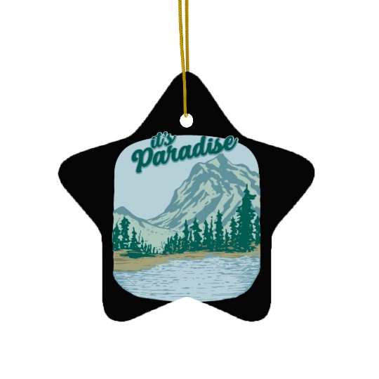 Mountain Landscape Paradise Ceramic Ornaments