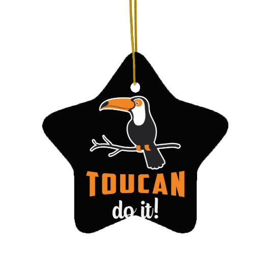 Toucan Do It Bird Watcher Watching Retro Toucans Ceramic Ornaments