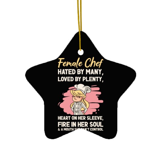 Female Chef Cooking Meals Food Lover Ceramic Ornaments