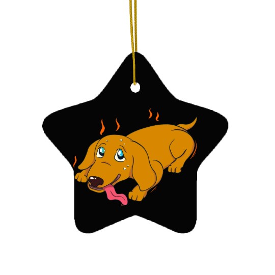 Hot Dog Funny Pet Heat Puppy Dog Lover Ceramic Ornaments