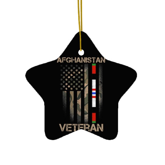 Afghanistan Veteran American US Flag Proud Army Mi Ceramic Ornaments