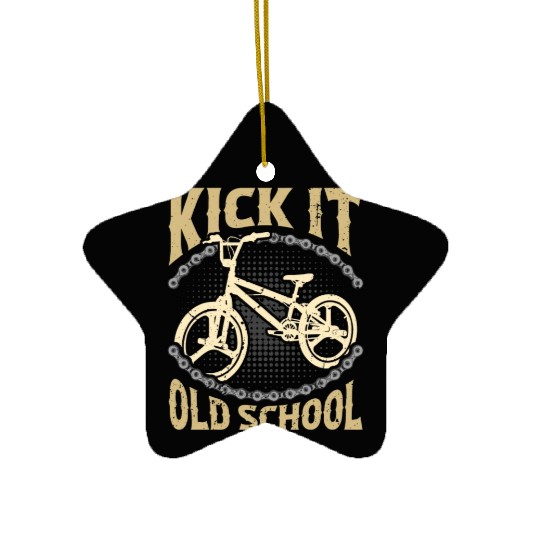 BMX Racing Kick It Old School Cycling BMX Rider Ceramic Ornaments