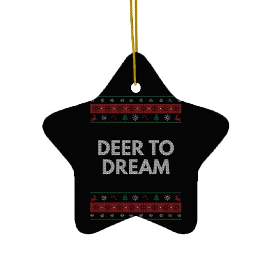 Deer to Dream Christmas Hunting Xmas Hunter Funny Ceramic Ornaments