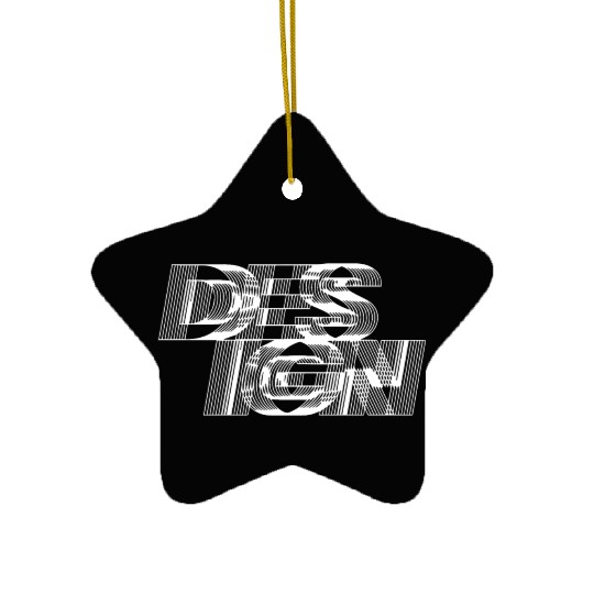 black and white design typography Ceramic Ornaments