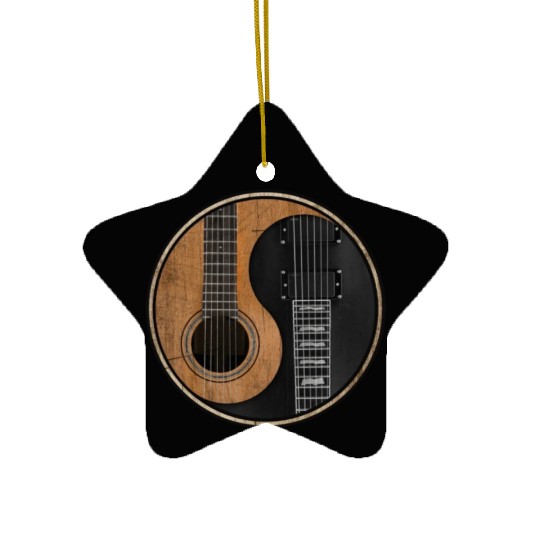 Ying Yang Guitar ArTwork Ceramic Ornaments