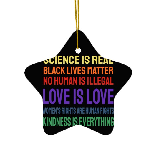 Science Is Real Black Lives Matter Ceramic Ornaments