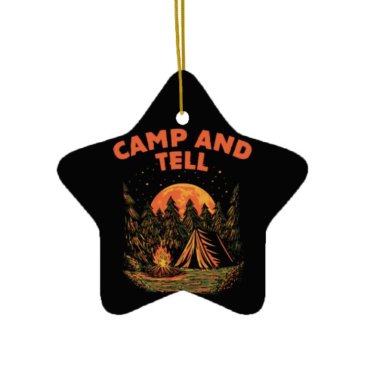Camp and Tell Camping Friends Camper Buddy Couples Ceramic Ornaments