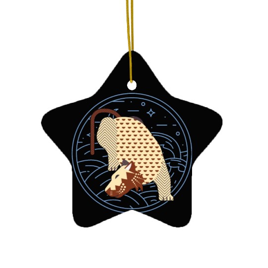 geometric tiger Ceramic Ornaments