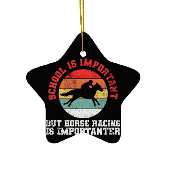 Horse Racing Equestrian Horse Racers Ceramic Ornaments