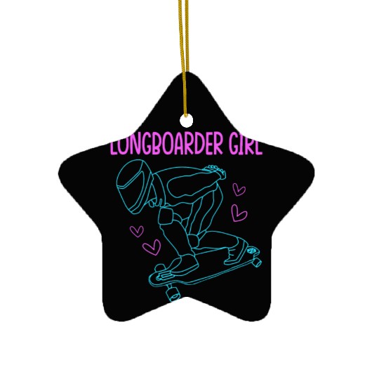 Skateboarding For Women Longboard Girl Ceramic Ornaments