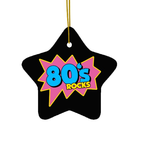 90s 80s Rocks Neon Rubic Cube Cassette Tape Ceramic Ornaments