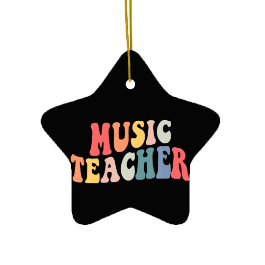 Groovy Music Teacher Team Back To School Ceramic Ornaments