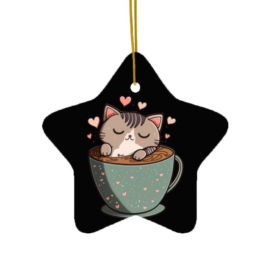Caffeine Kitties A Sweet Valentines Day Gift Ceramic Ornaments