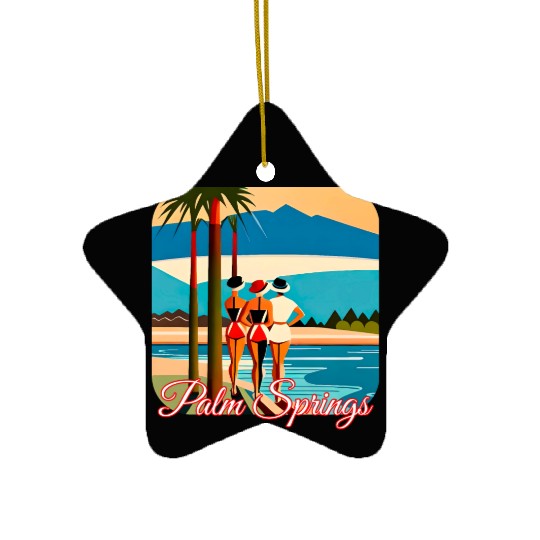 Palm Springs Swim Club Ceramic Ornaments